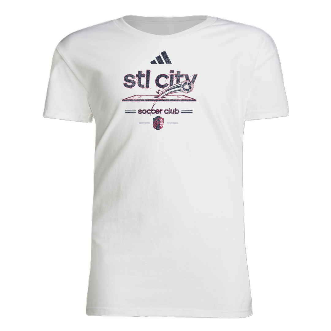 ADIDAS YOUTH PRE-GAME VINTAGE WORLDIE WHITE TEE