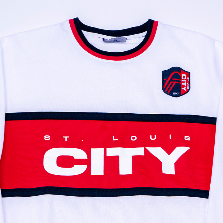 ST. LOUIS CITY SC SERIES SIX UNISEX COLOR BLOCK CREWNECK SWEATSHIRT WHITE