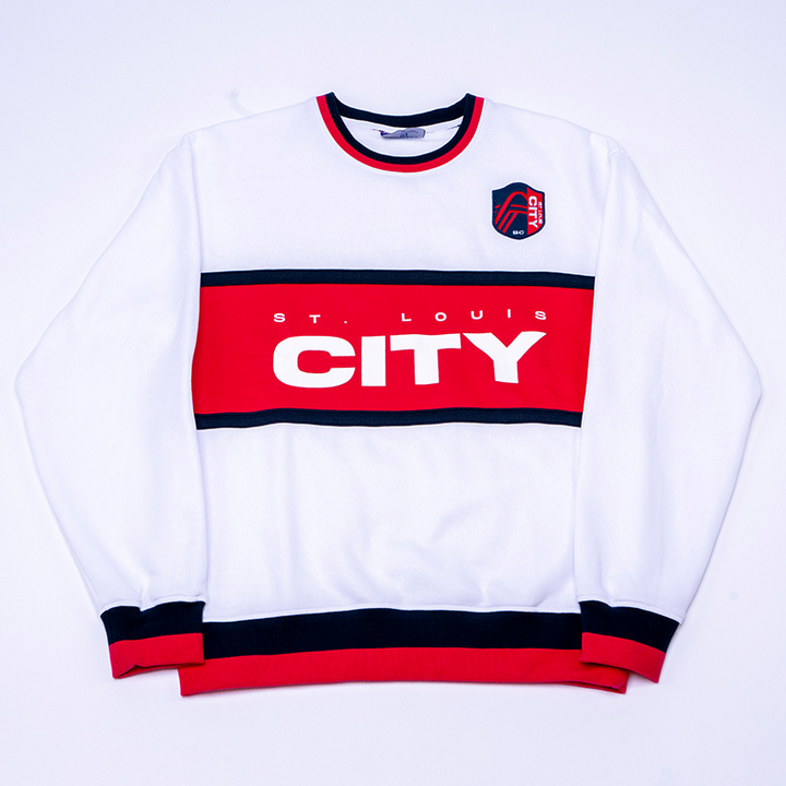 ST. LOUIS CITY SC SERIES SIX UNISEX COLOR BLOCK CREWNECK SWEATSHIRT WHITE