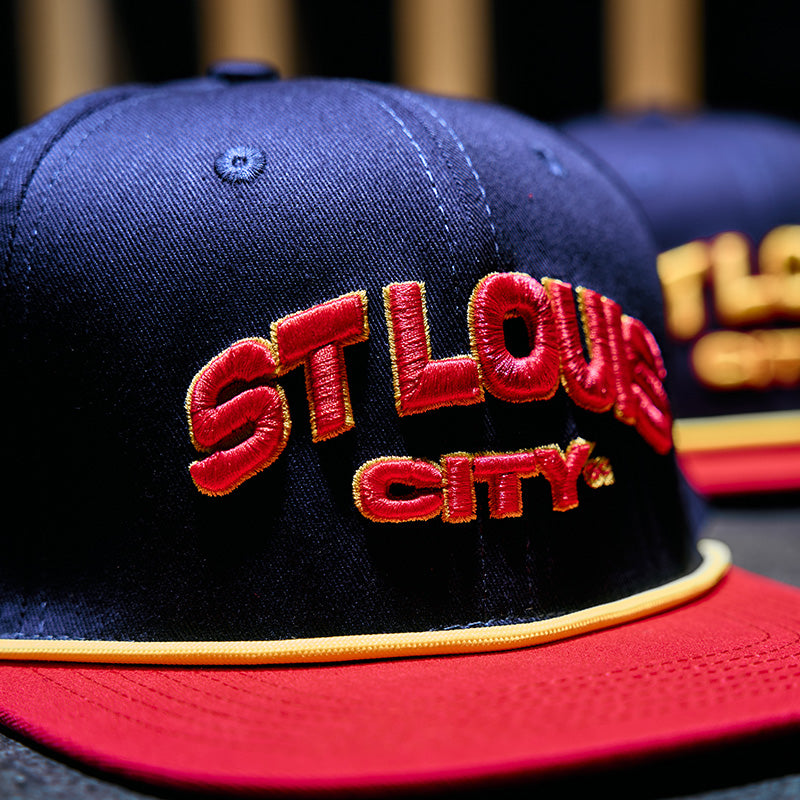 ST. LOUIS CITY SC x LBF COLLAB MEN’S HOMETOWN SNAPBACK CITY RED WORDMARK