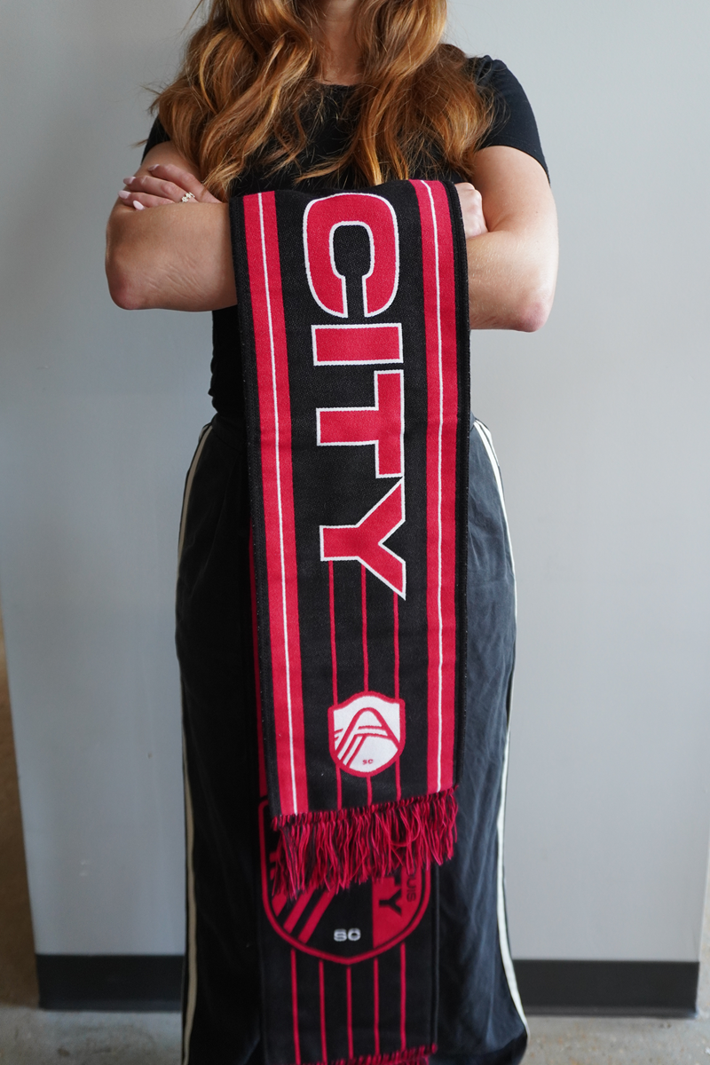 St. Louis CITY SC Black + CITY Red Scarf