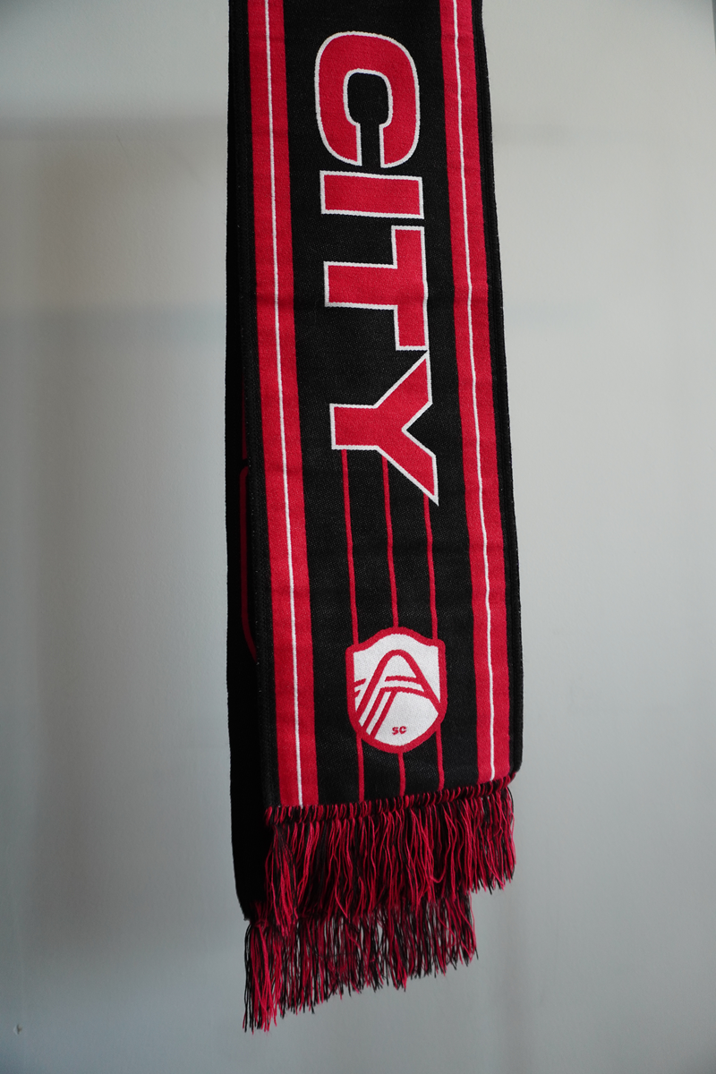 St. Louis CITY SC Black + CITY Red Scarf