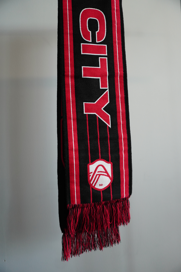 St. Louis CITY SC Black + CITY Red Scarf